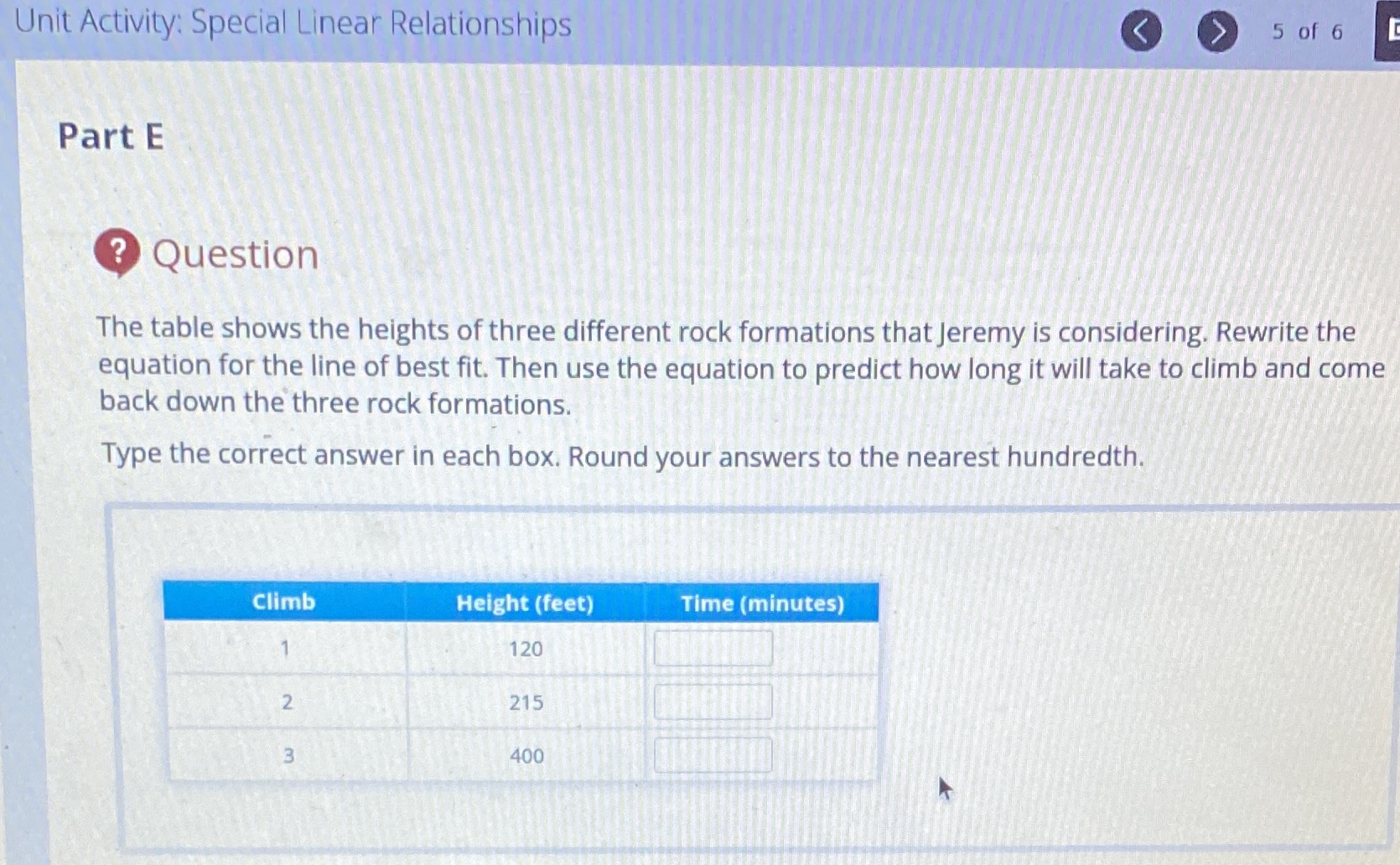 equation for the line of best fit previously was