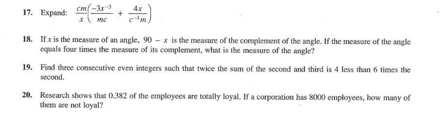 17. 18. 19. Expand: 5'11 I + 1 MC L' m 3x'3