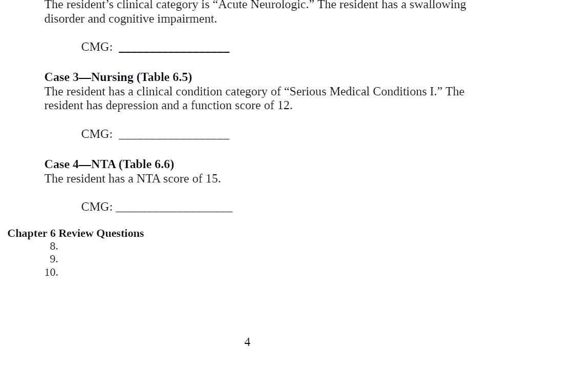The resident's clinical category is \