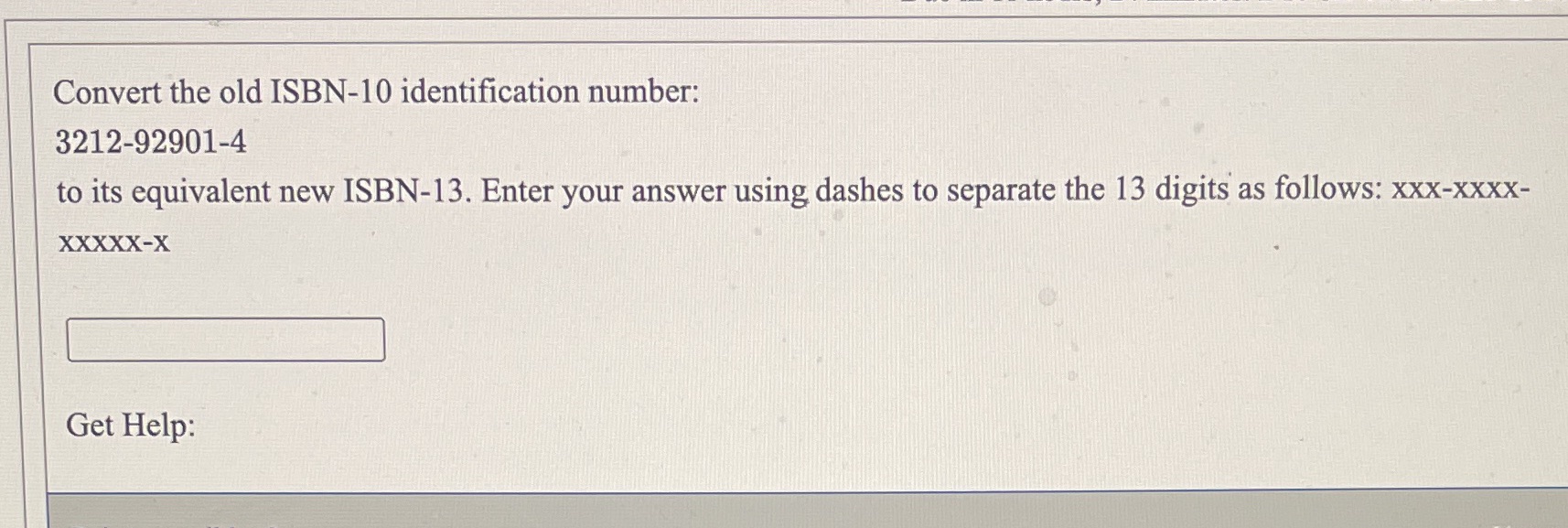 Convert the old ISBN-10 identification number: