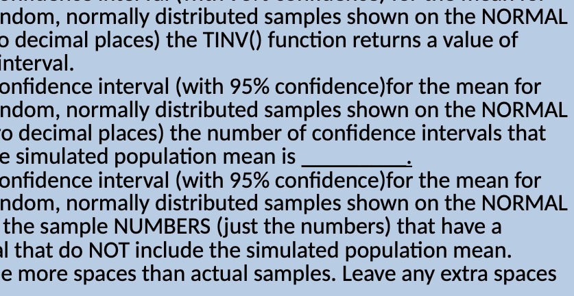 ndom, normally distributed samples shown on the