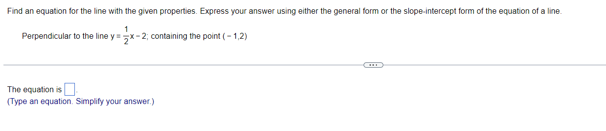 Find an equation for the line with the given
