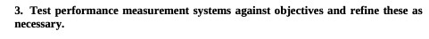 3. Test performance measurement systems against