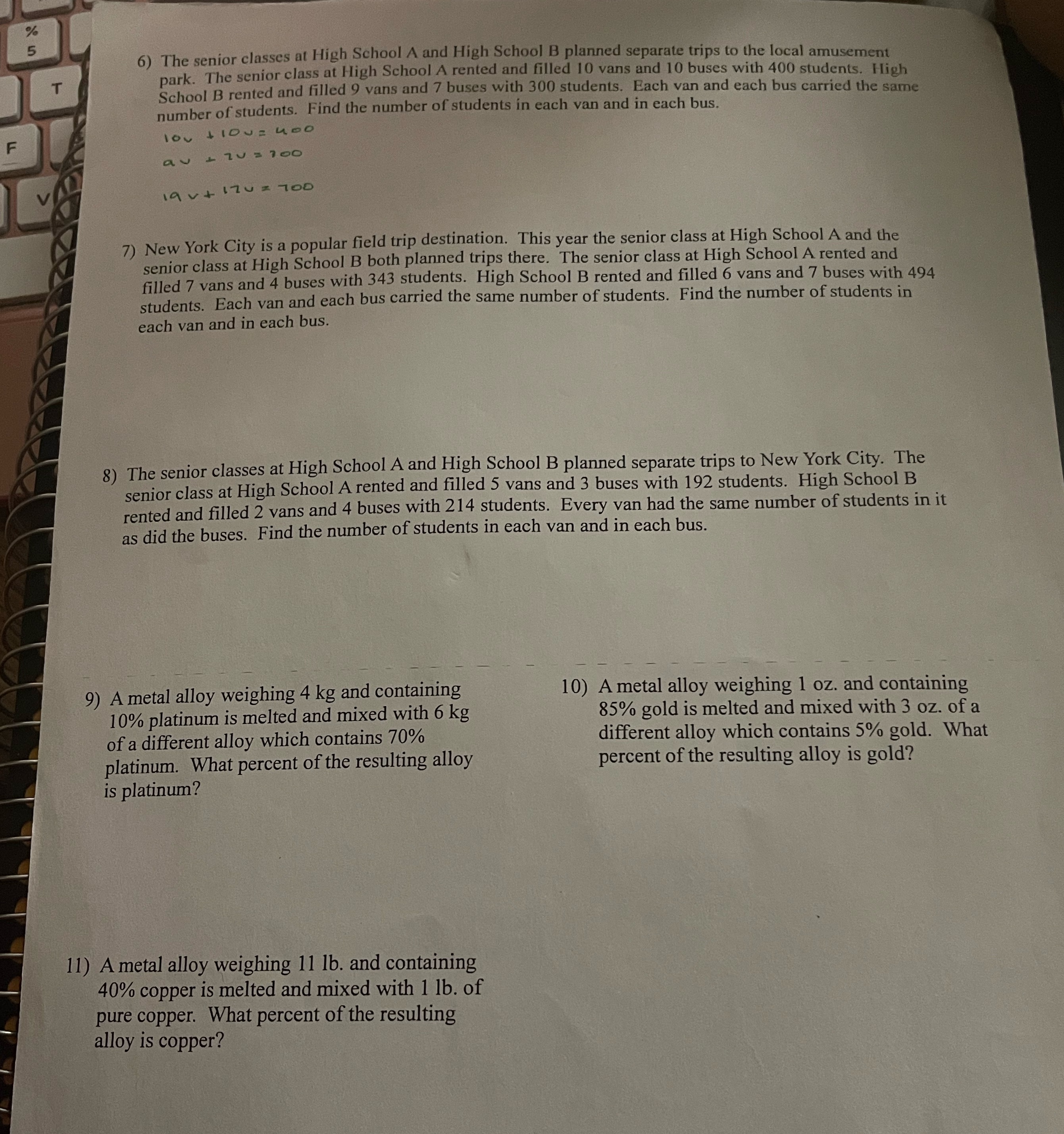 6) The senior classes at High School A and High