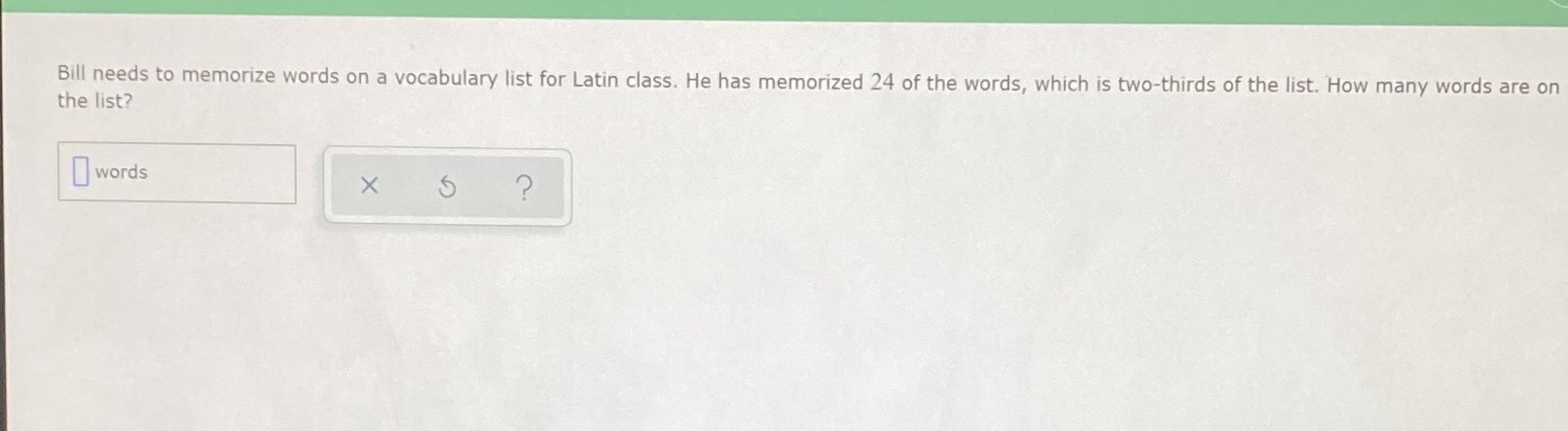 the list? Bill needs to memorize words on a