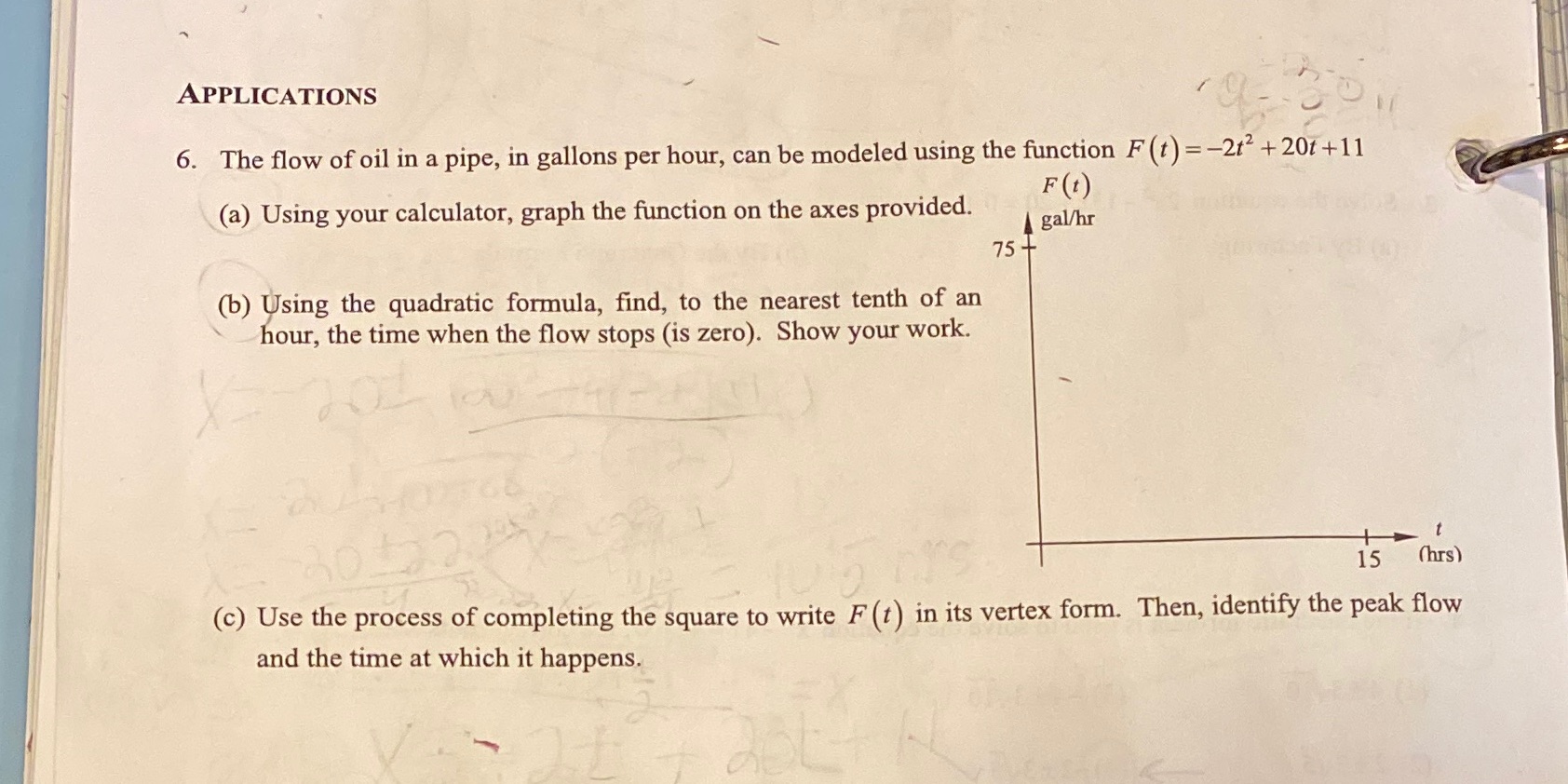 APPLICATIONS 6. The flow of oil in a pipe, in