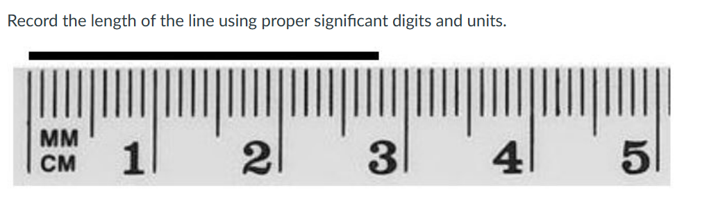 Record the length of the line using proper