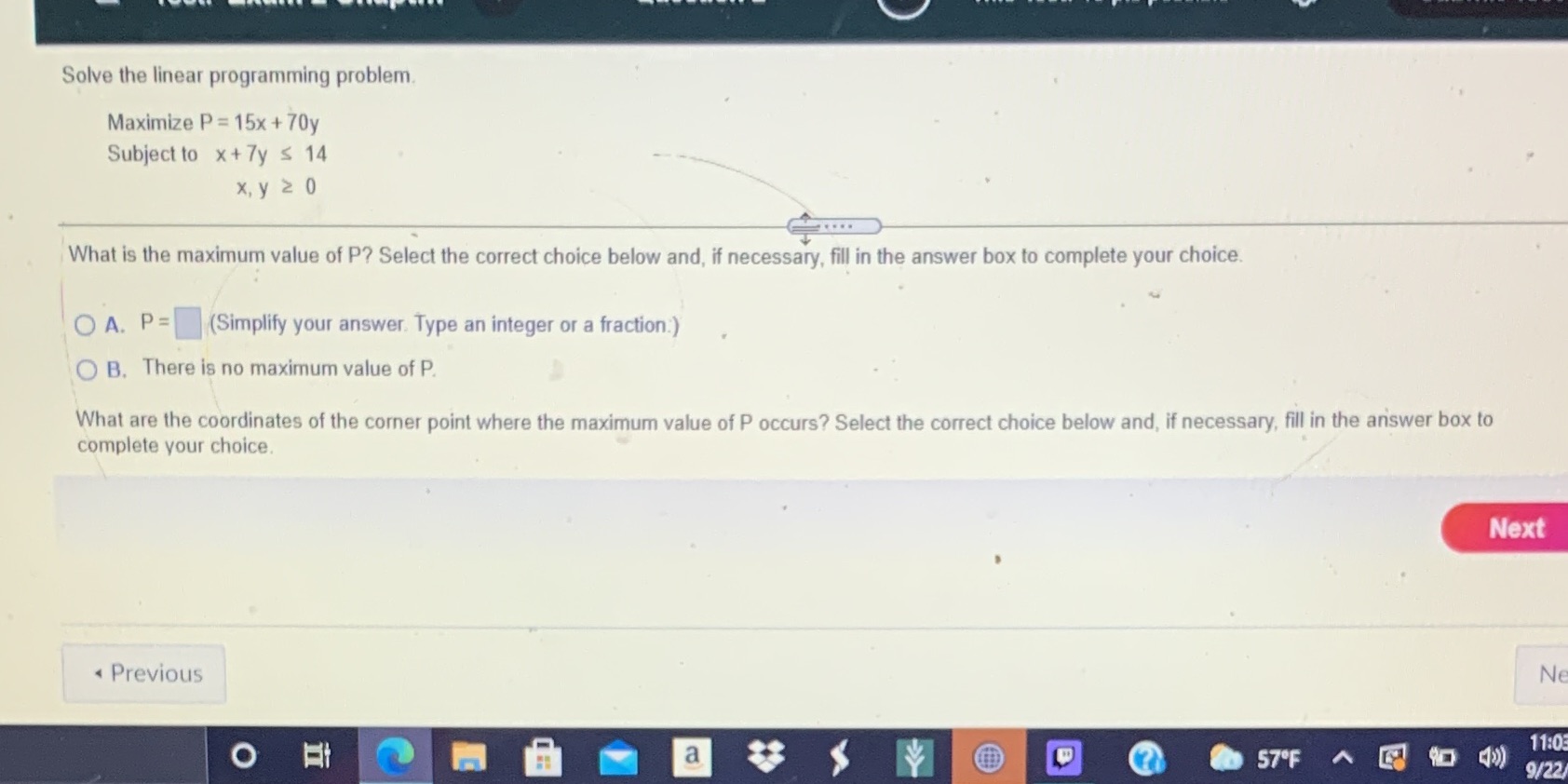 Solve the linear programming problem. Maximize P