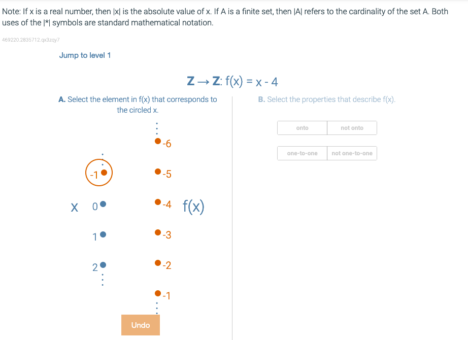 C Jump to level 1 2 Select the row of A and the