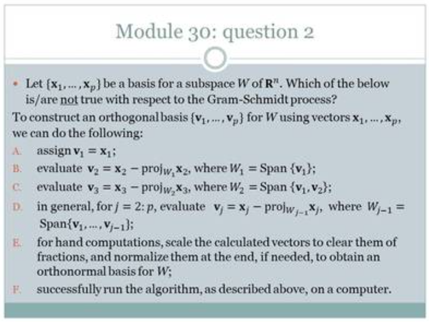 30.1 Which of the below is/are not true? Module