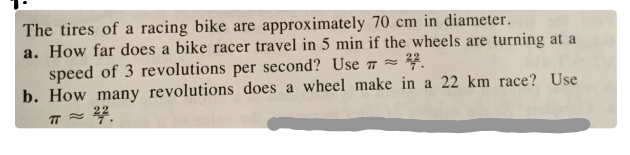please solve The tires of a racing bike are