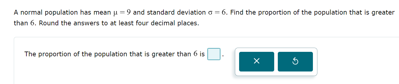 The proportion of the population that is greater
