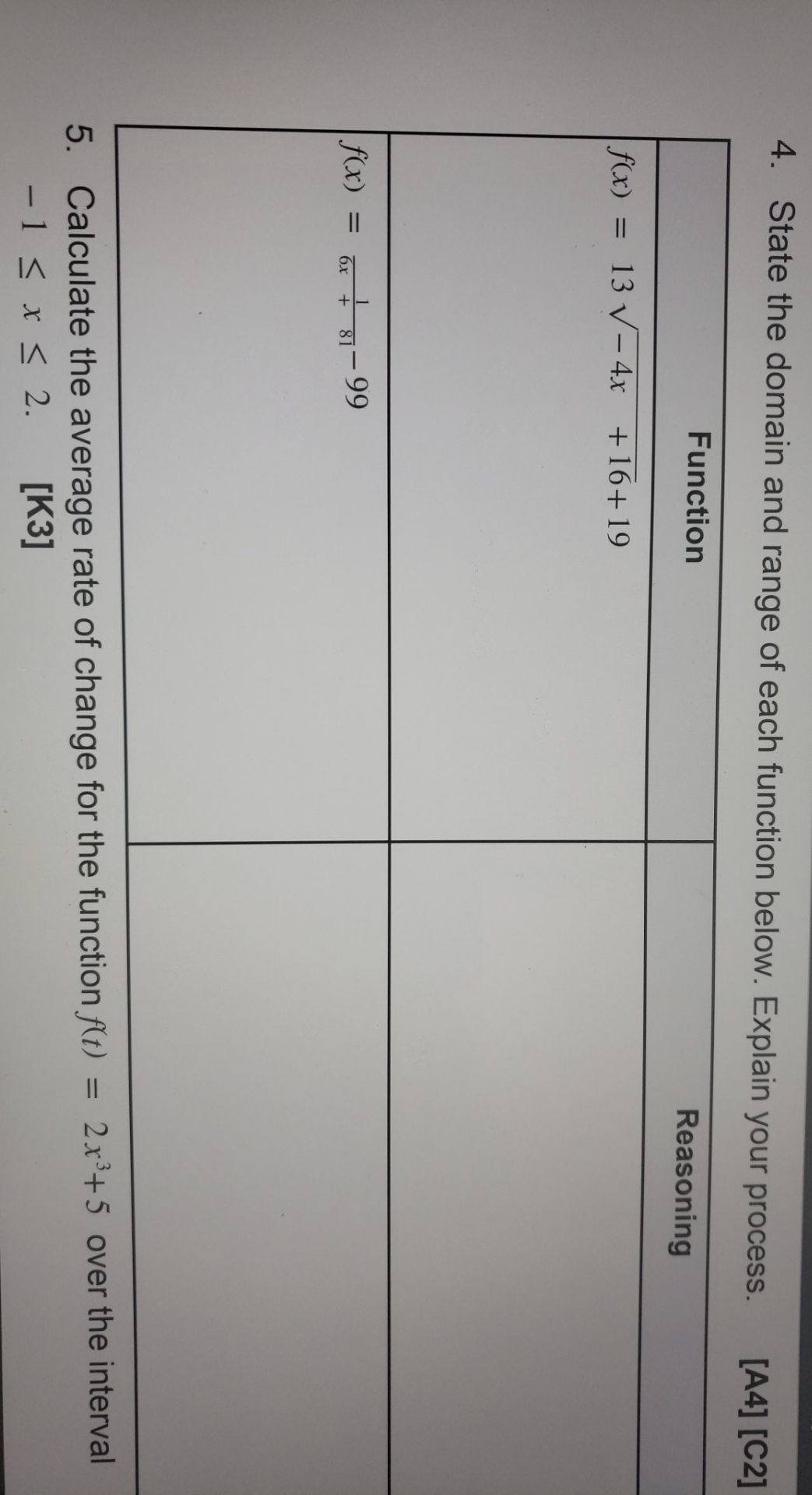 need help with this questions 4. State the domain