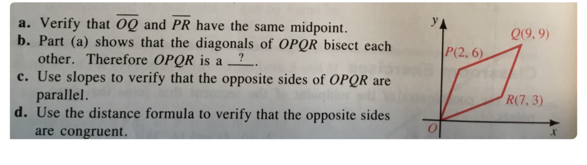 please solve a. Verify that OQ and PR have the