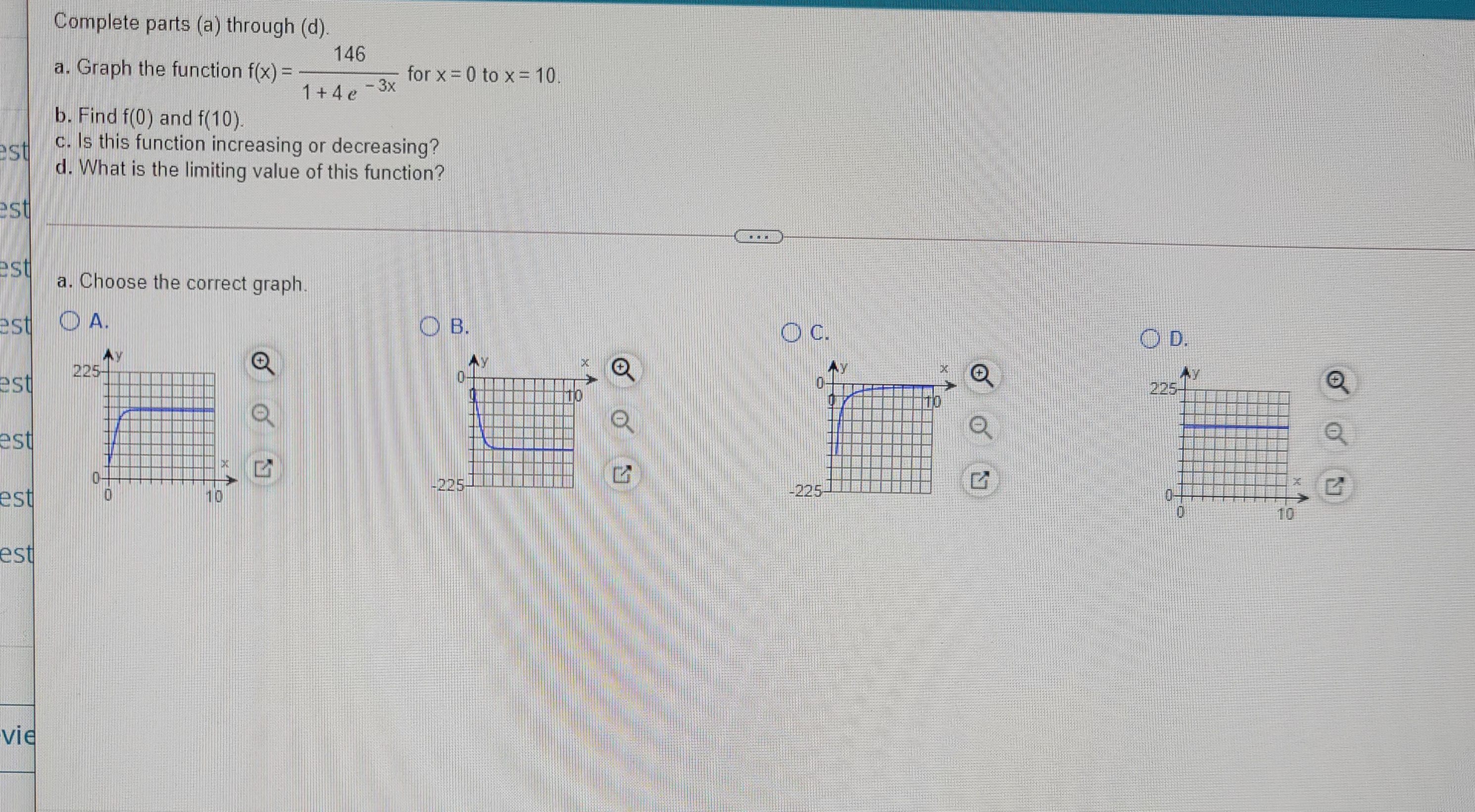 Complete parts (a) through (d). a. Graph the