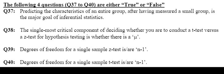 The following 4 questions (037 to Q40) are either