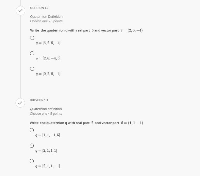 GROUP 1 V Quaternion Definition Group . 3