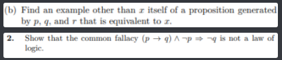 b) Find an example other than a itself of a