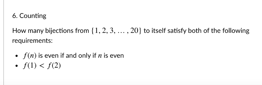 discrete math subject open response 6. Counting