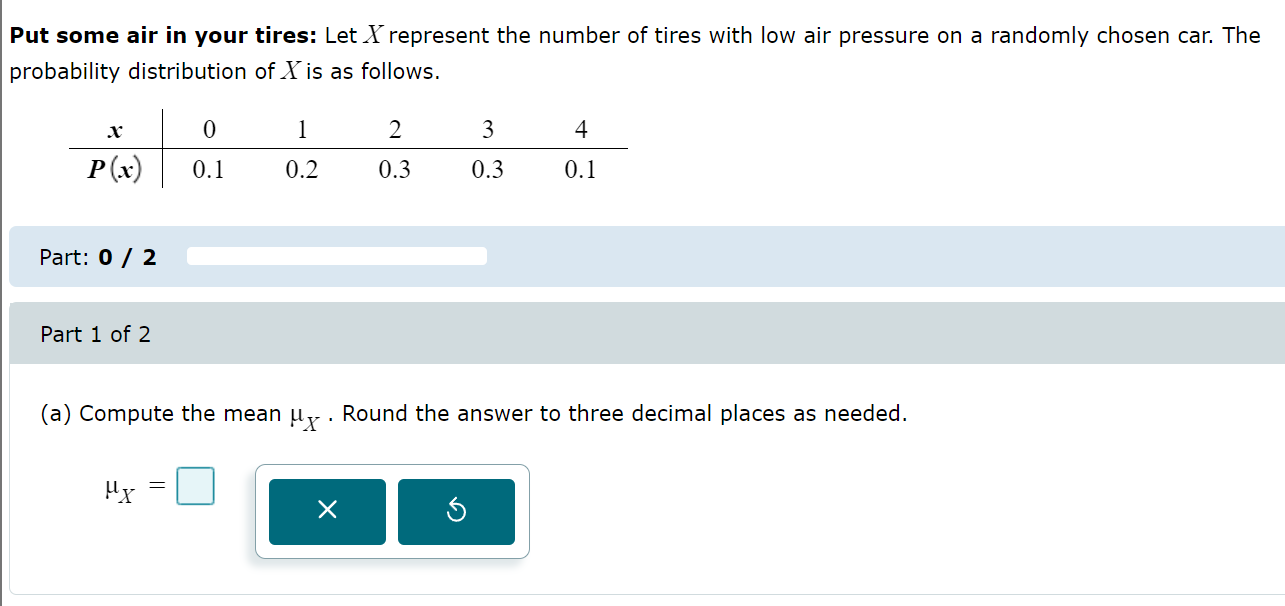 (a) Compute the mean . Round the answer to three