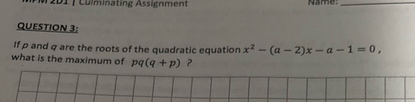 Grade 10 math Culminating Assignment Name: