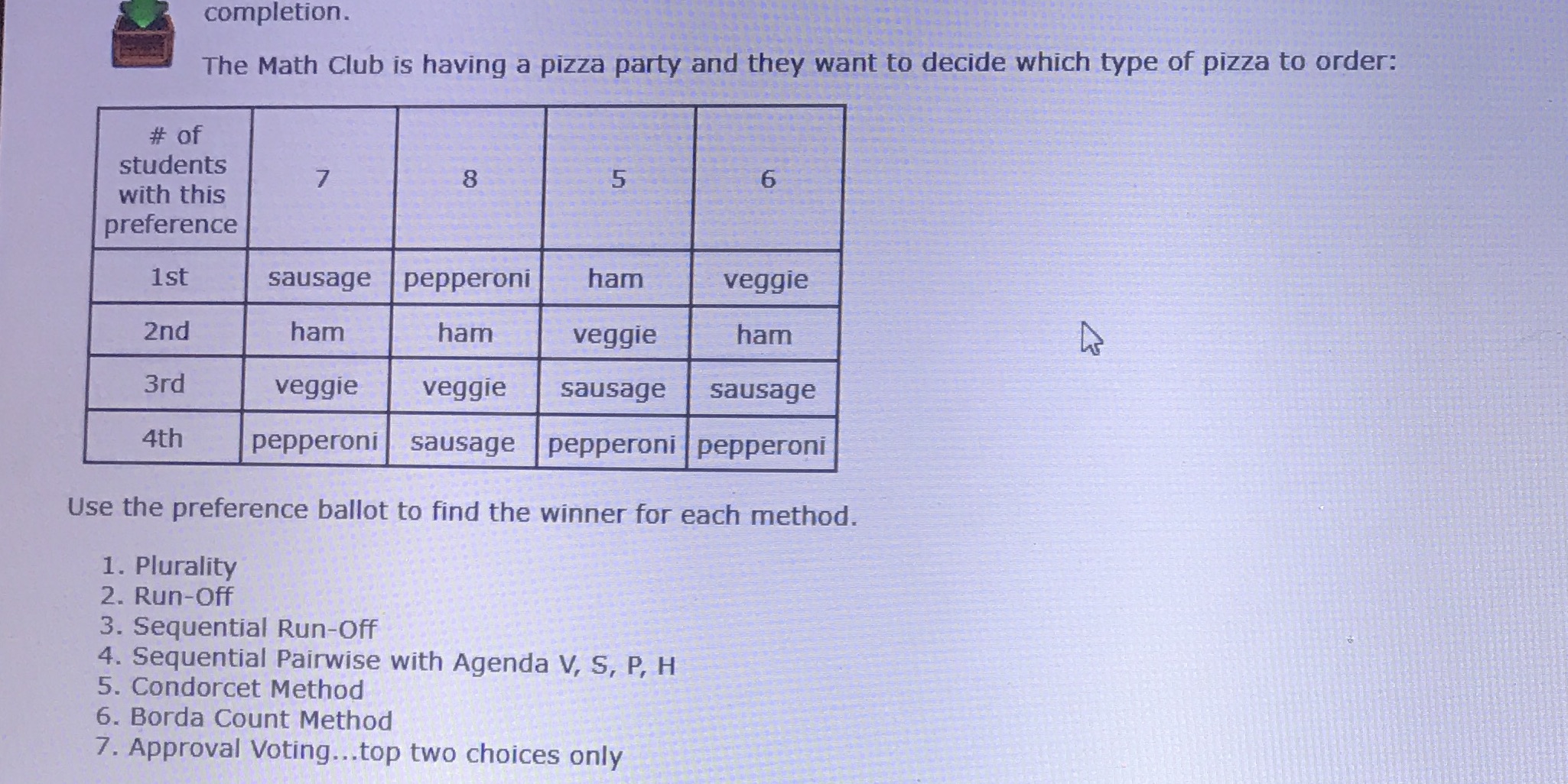 What are the preferences? completion. The Math