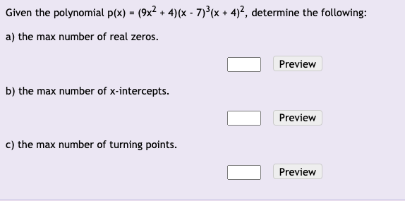 Can you please help me: Given the polynomial p(x)