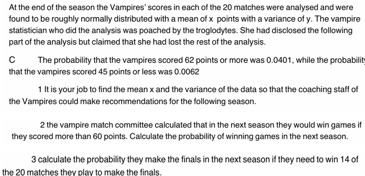 At the end of the season the Vampires'