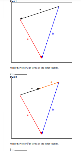 Part 1 b Write the vector d in terms of the other
