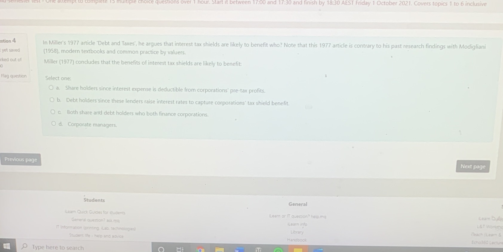 university finance Start it between 17:00 and