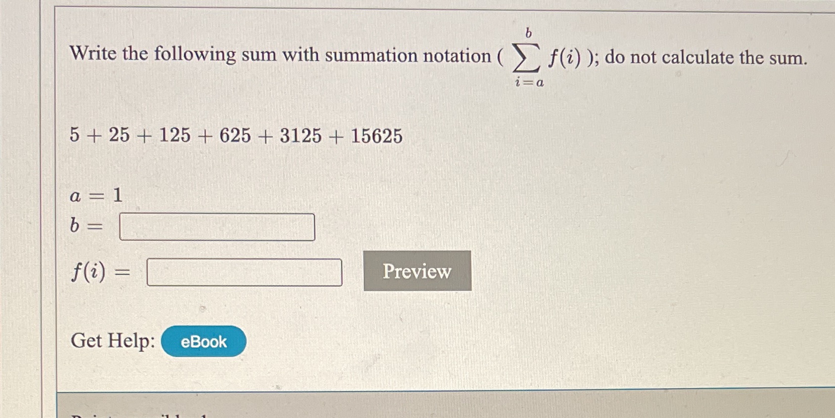 b Write the following sum with summation notation