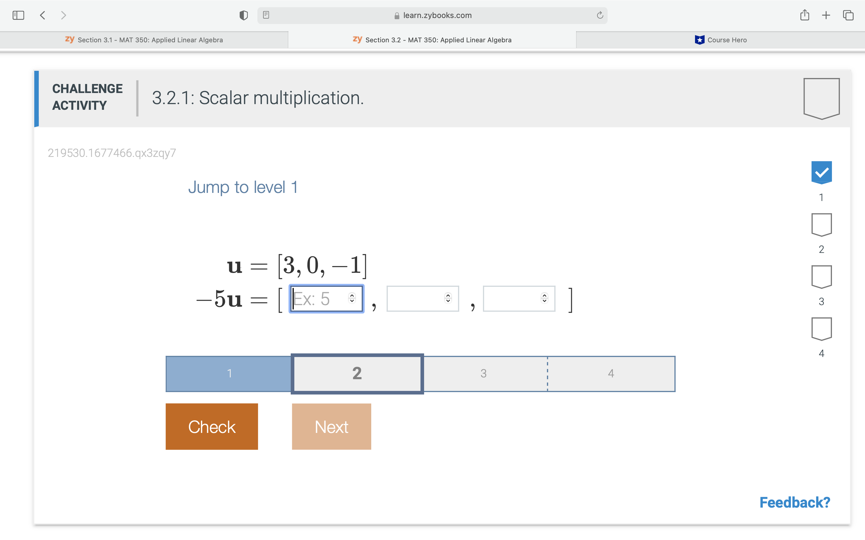 > learn.zybooks.com C + zy Section 3.1 - MAT 350: