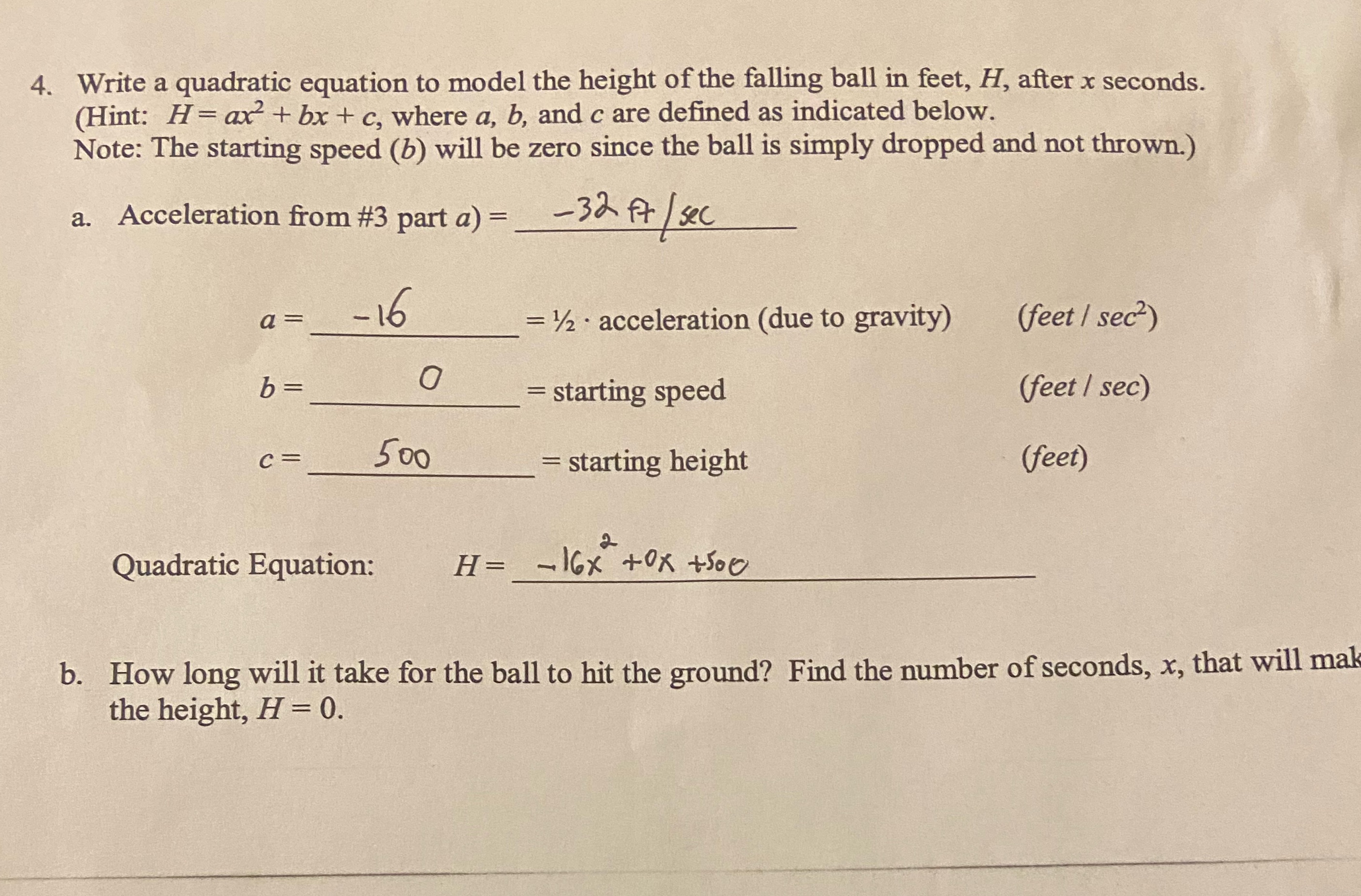What will be the answer for 4b? Please explain 4.