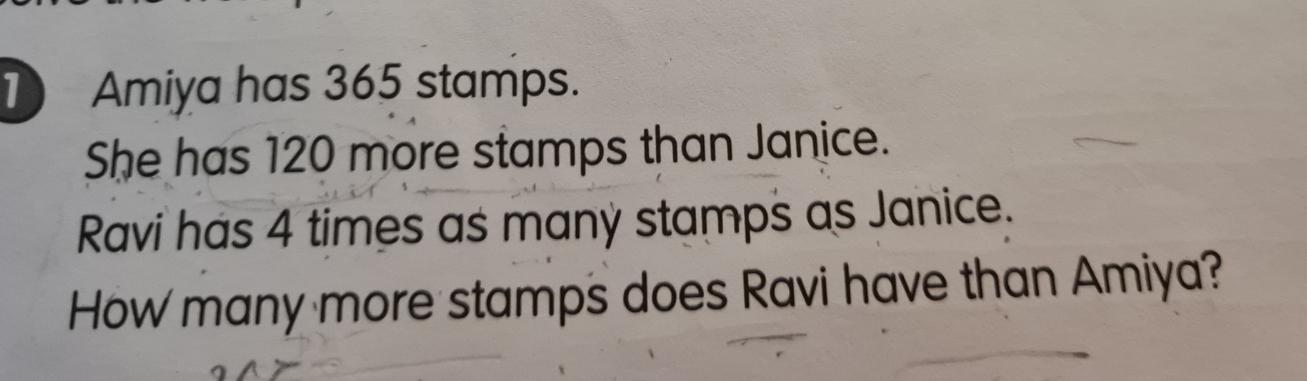 Kindly help me to solve it Amiya has 365 stamps.