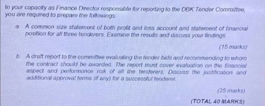 In your capacity as Finance Director responsible