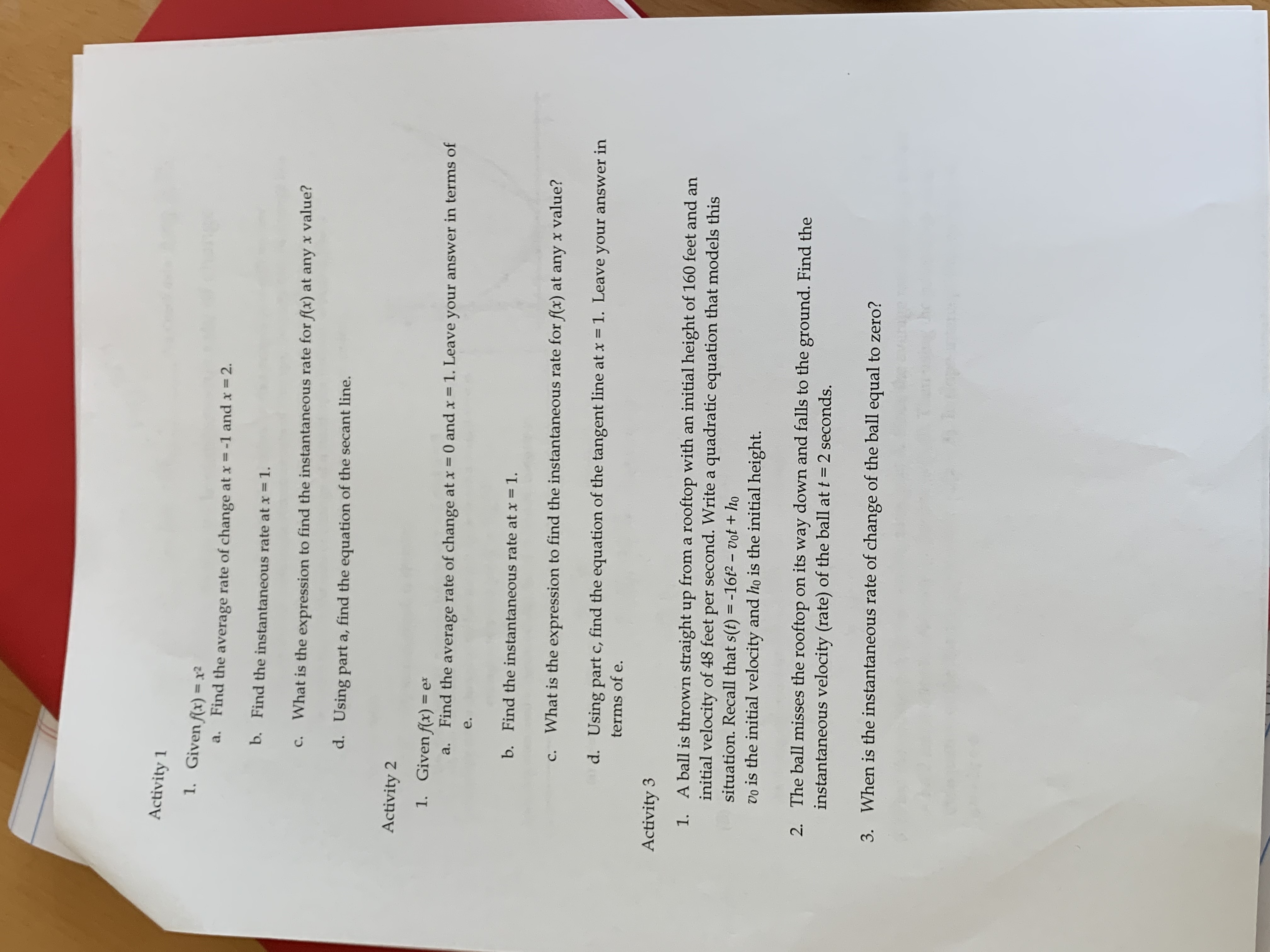 I need help with activity 1, 2 and 3. The first