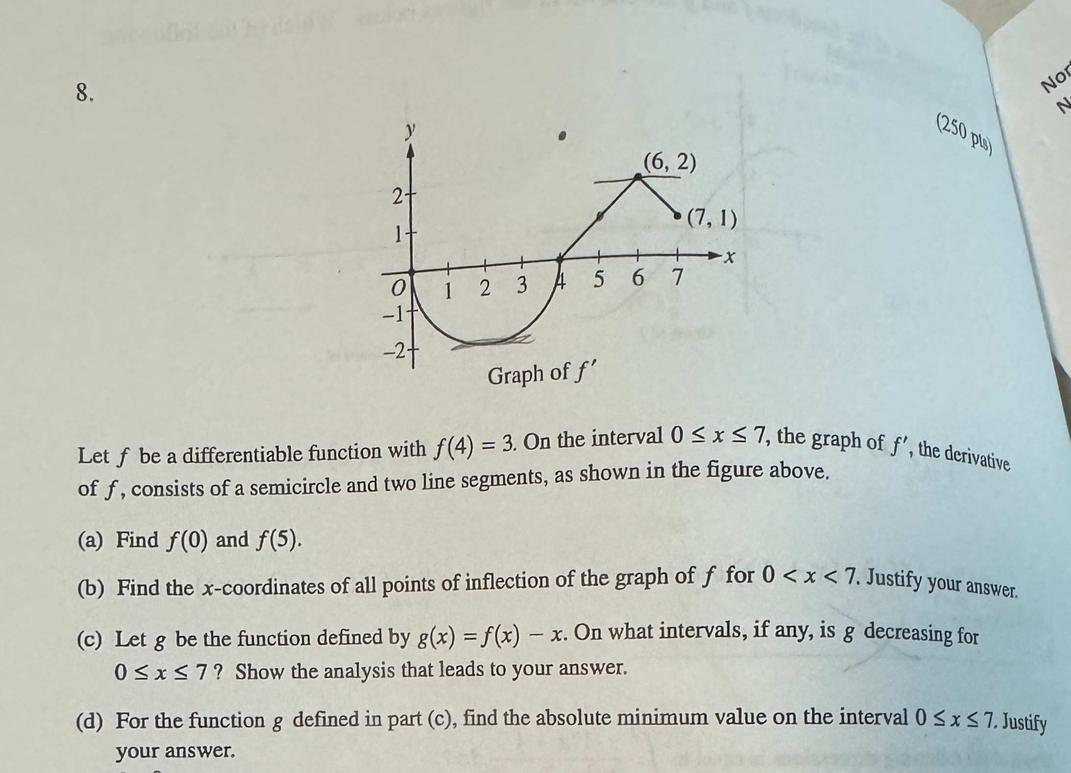 the whole problem needs help 8. Nor N (250 pls)
