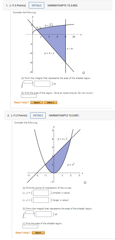 please solve 1. [-/1.5 Points] DETAILS