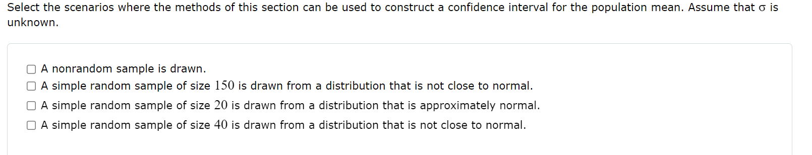 Select the scenarios where the methods of this