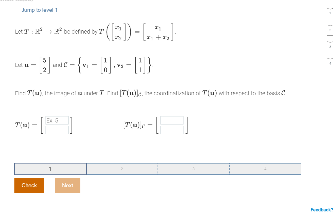 Jump to level 1 - 0 Let T : R