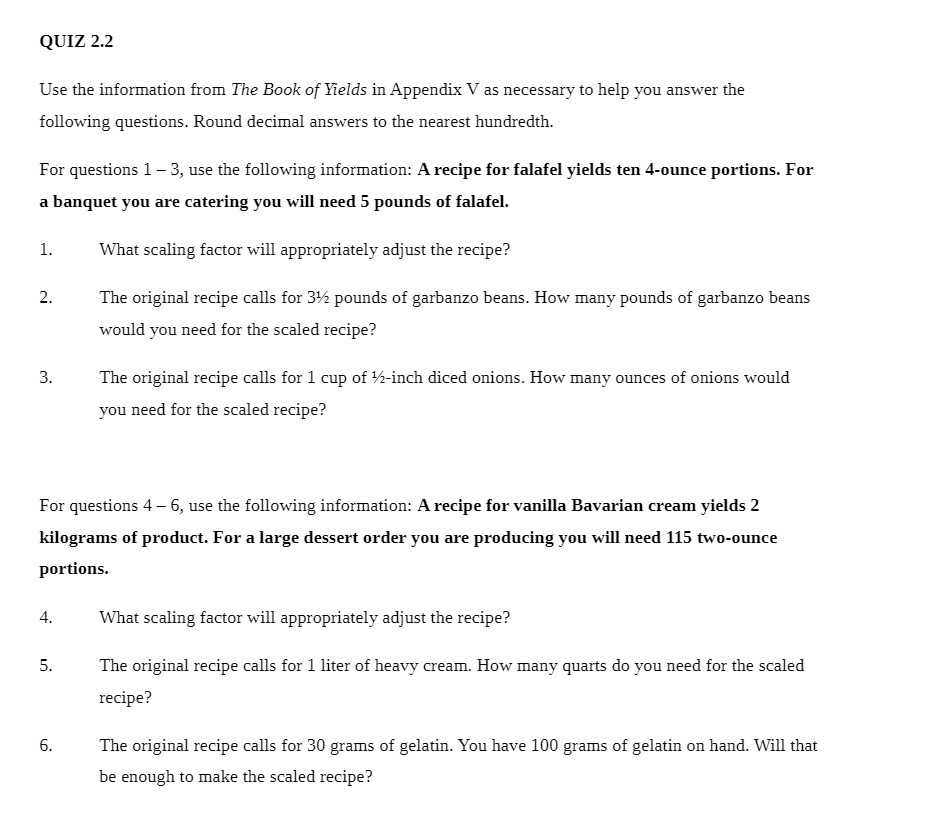 QUIZ 2.2 Use the information from The Book of