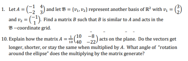 1. letA = (:E g) and letB = {vb :12} represent