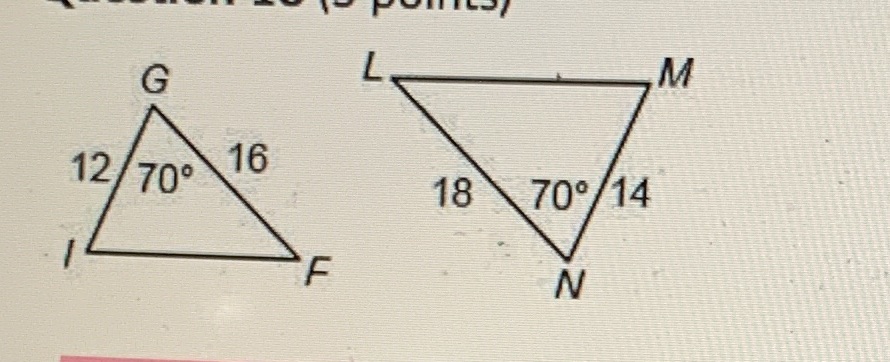 Are the two triangles similar? If so, state the
