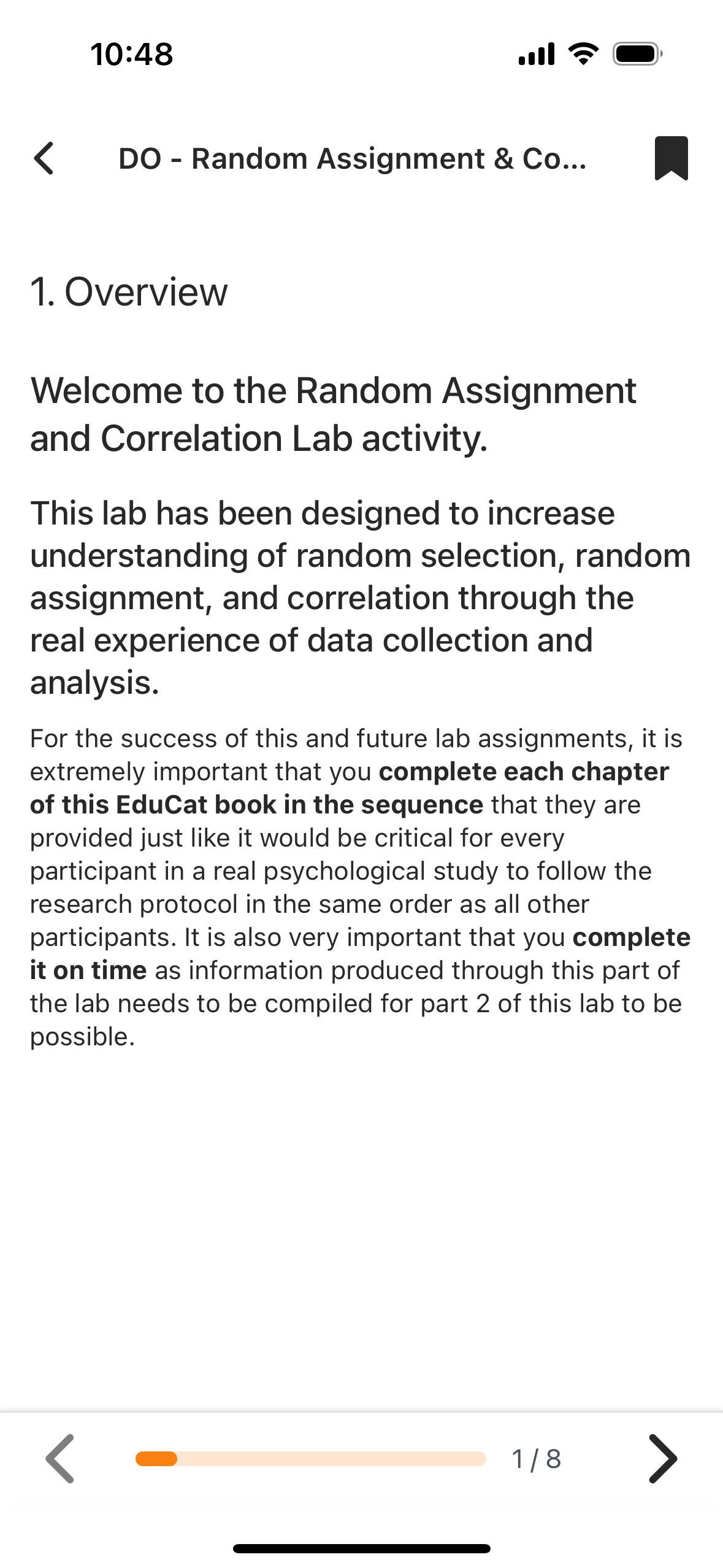 10:48 ull @ DO - Random Assignment & Co... . 1.