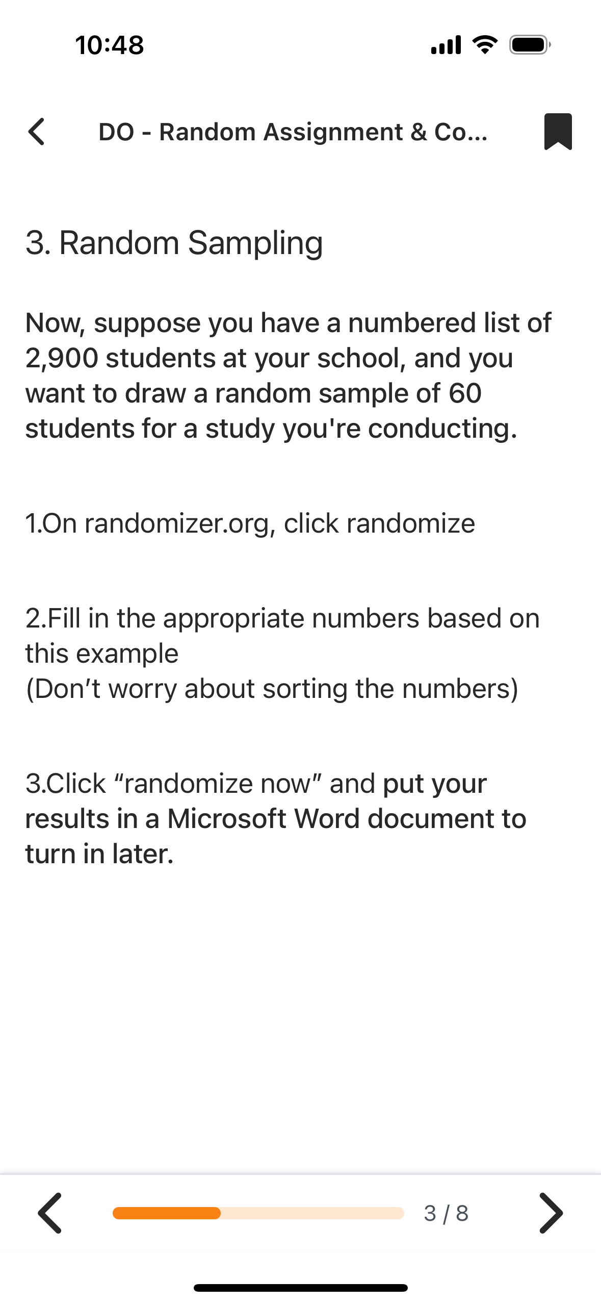 10:48 ull @ DO - Random Assignment & Co... . 1.
