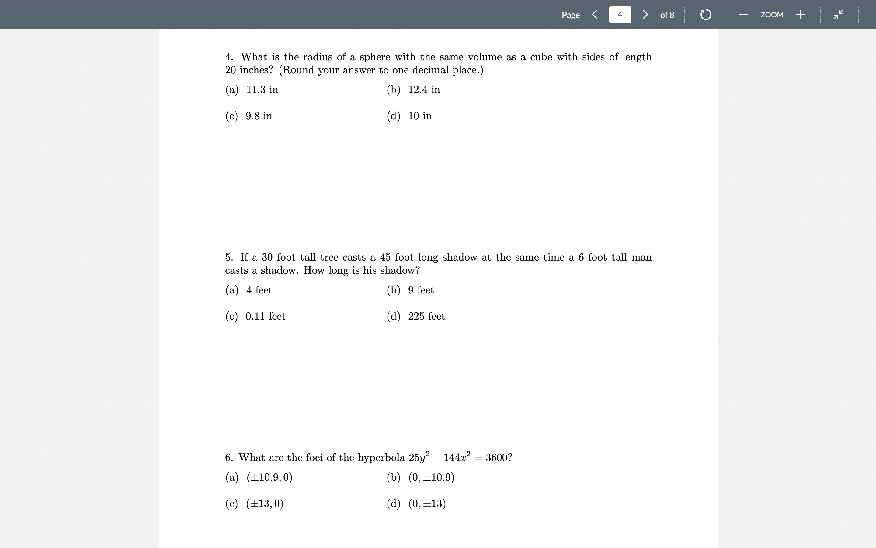 Page 3 of 8 ZOOM + Multiple Choice Instructions: