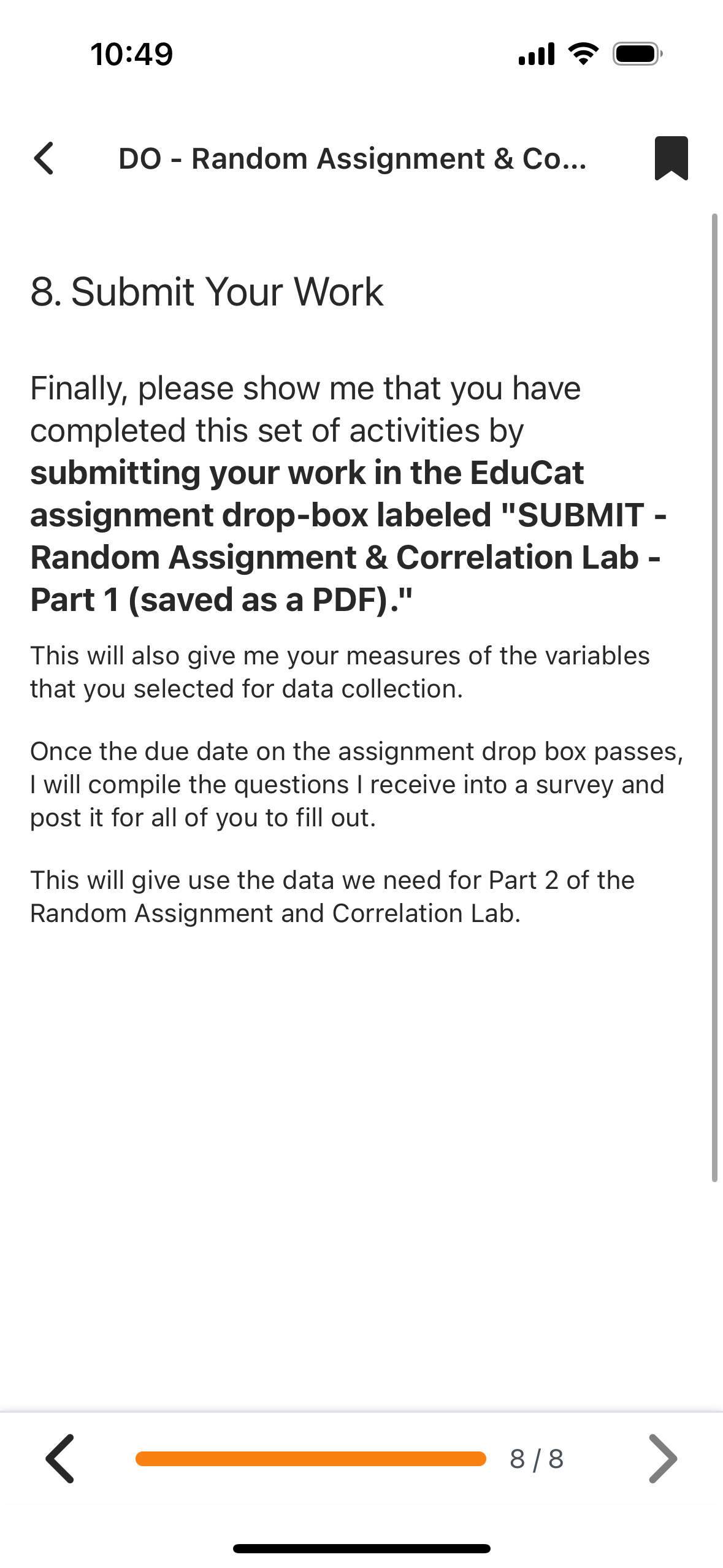 10:48 ull @ DO - Random Assignment & Co... . 1.