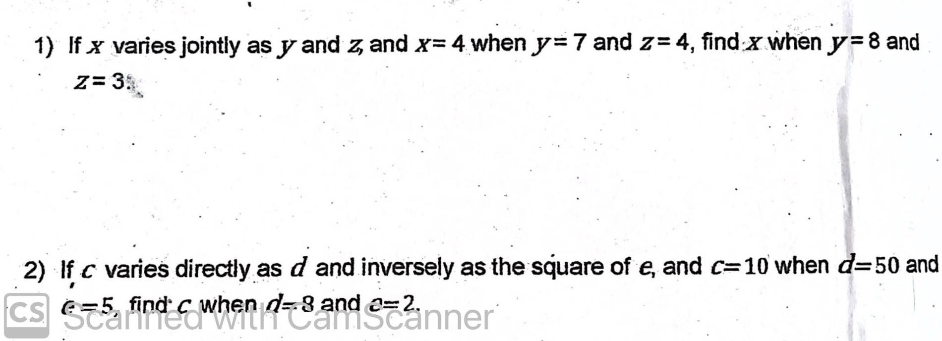 detailed solution 1) If x varies jointly as y and