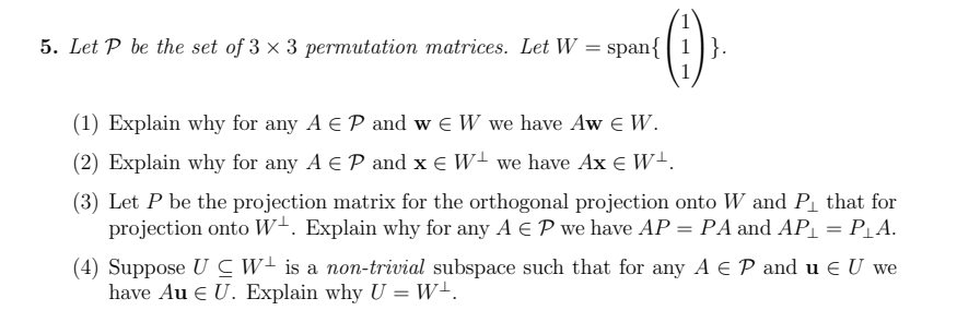5. Let P be the set of 3 x 3 permutation