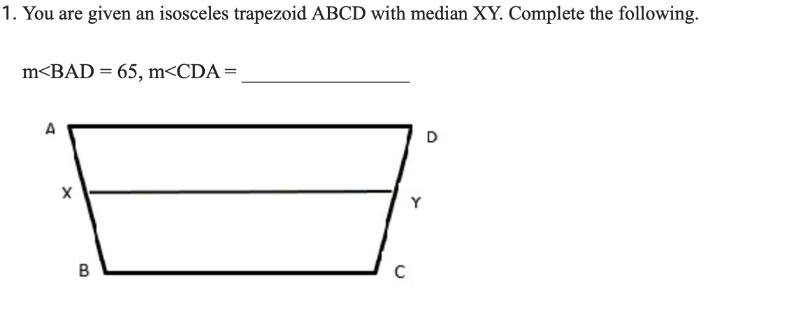 1. You are given an isosceles trapezoid ABCD with